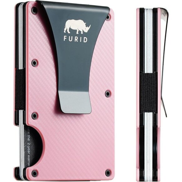 Small Wallet Women Card Holder Pink Minimalist Credit Card Wallet for Women - Picture 1 of 5